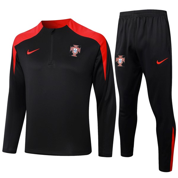 Sudadera De Training Portugal 2024/25 Negro Rojo 3